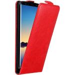 Cadorabo Hülle kompatibel mit Samsung Galaxy Note 8 Flip Design aus Premium Kunst Leder Flip Klappbare Stoßfeste Magnetische Cover Hülle für Galaxy Note 8 Tasche in Rot