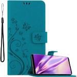 Blaue Blumenmuster Elegante Cadorabo Samsung Galaxy Note 9 Hüllen Art: Flip Cases mit Bildern aus Kunstleder klappbar 