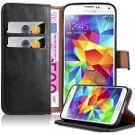 Reduzierte Schwarze Elegante Cadorabo Samsung Galaxy S5 Cases Art: Flip Cases mit Bildern aus Kunstleder klappbar 