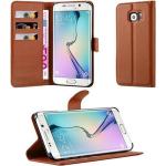 Schokoladenbraune Cadorabo Samsung Galaxy S6 Edge Cases Art: Flip Cases aus Kunststoff 