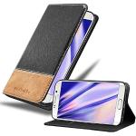 Schwarze Elegante Cadorabo Samsung Galaxy S6 Edge Cases Art: Flip Cases mit Bildern aus Kunstleder klappbar 