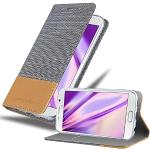 Graue Elegante Cadorabo Samsung Galaxy S6 Cases Art: Flip Cases mit Bildern aus Kunstleder klappbar 
