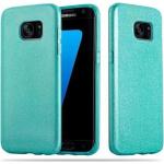 Türkise Sterne Cadorabo Samsung Galaxy S7 Edge Cases Art: Hard Cases mit Glitzer aus Silikon 