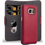 Rote Elegante Cadorabo Samsung Galaxy S7 Hüllen Art: Flip Cases mit Bildern aus Kunstleder klappbar 