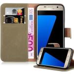 Braune Cadorabo Samsung Galaxy S7 Hüllen Art: Flip Cases aus Kunststoff 