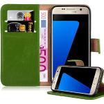 Reduzierte Grüne Elegante Cadorabo Samsung Galaxy S7 Hüllen Art: Flip Cases mit Bildern aus Kunstleder klappbar 