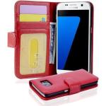 Rote Cadorabo Samsung Galaxy S7 Hüllen Art: Flip Cases aus Kunststoff 