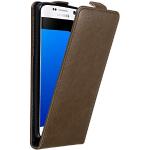 Reduzierte Braune Elegante Cadorabo Samsung Galaxy S7 Hüllen Art: Flip Cases mit Bildern aus Kunstleder klappbar 