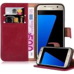Bordeauxrote Cadorabo Samsung Galaxy S7 Hüllen Art: Flip Cases aus Kunststoff 