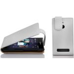 Weiße Cadorabo Sony Xperia E1 Cases Art: Flip Cases aus Kunstleder 