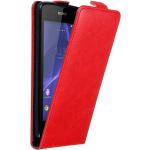 Rote Cadorabo Sony Xperia E3 Cases Art: Flip Cases aus Kunststoff 