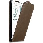 Reduzierte Braune Elegante Cadorabo Sony Xperia E5 Cases Art: Flip Cases mit Bildern aus Kunstleder klappbar 