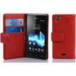 Rote Cadorabo Sony Xperia J Cases Art: Flip Cases aus Kunstleder 