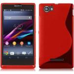 Rote Cadorabo Sony Xperia M Cases Art: Bumper Cases aus Silikon 