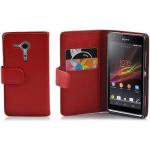 Rote Cadorabo Sony Xperia SP Cases Art: Flip Cases aus Kunststoff 