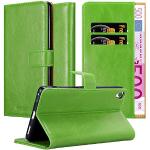 Grüne Elegante Cadorabo Sony Xperia XA Cases Art: Flip Cases mit Bildern aus Kunstleder klappbar 