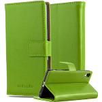 Reduzierte Grüne Elegante Cadorabo Sony Xperia Z3+ Cases Art: Flip Cases mit Bildern aus Kunstleder klappbar 