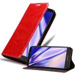 Rote Elegante Cadorabo Moto E5 Cases Art: Flip Cases mit Bildern aus Kunstleder klappbar 