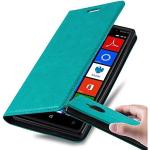 Türkise Elegante Cadorabo Nokia Lumia 830 Cases Art: Flip Cases mit Bildern aus Kunstleder klappbar 