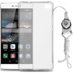 Weiße Huawei P8 Cases mit Knopf aus Silikon klein 