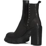 Schwarze CafèNoiR Stiefeletten & Boots mit Nieten mit Nieten aus Leder für Damen Größe 36 