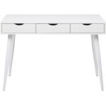 cagü: Exklusiver Design Schreibtisch [VIBORG] Weiß mit 3 Schubladen 110cm x 50cm | Zeitloser Designklassiker im skandinavischen Design!