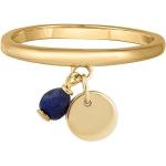Silberne Cai Jewels Runde Edelsteinringe vergoldet mit Lapislazuli für Damen 