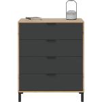 Schwarze Industrial Nachhaltige Kleinmöbel mit Schublade Breite 0-50cm, Höhe 0-50cm, Tiefe 50-100cm 