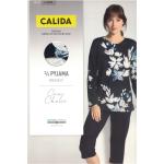 Reduzierte Blaue Blumenmuster Calida Pyjamas lang für Damen Größe L 