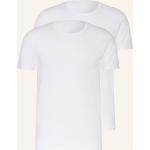 Weiße Kurzärmelige Calida T-Shirts aus Jersey für Herren Übergrößen 2-teilig 