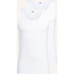 Weiße Calida Herrenunterhemden aus Baumwolle Übergrößen 2-teilig 
