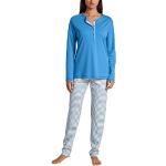 Reduzierte Blaue Maritime Calida Pyjamas lang für Damen Größe L 