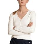 Weiße Langärmelige Calida Langarm-Unterhemden für Damen Größe L 