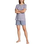 Blaue Unifarbene Calida Damenschlafanzüge & Damenpyjamas aus Baumwolle trocknergeeignet Größe XL 