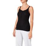 Schwarze Sportliche Calida Feinripp-Unterhemden mit Knopf für Damen Größe XS 