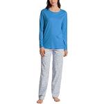 Reduzierte Blaue Calida Pyjamas lang aus Jersey für Damen Größe S 