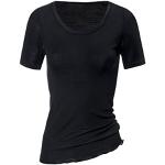Reduzierte Schwarze Kurzärmelige Calida Feinripp-Unterhemden für Damen Größe L 