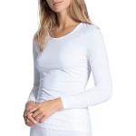 Reduzierte Weiße Langärmelige Calida Rundhals-Ausschnitt Langarm-Unterhemden aus Jersey für Damen Größe M 