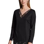 Schwarze Langärmelige Calida Langarm-Unterhemden für Damen Größe L 1-teilig 