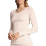Reduzierte Offwhitefarbene Langärmelige Calida Feinripp-Unterhemden für Damen Größe XL 