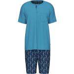 Blaue Calida Pyjamas kurz aus Baumwolle für Herren Größe XXL 