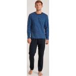 Reduzierte Blaue Calida Pyjamas lang aus Baumwolle für Herren Größe XL 
