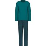 Grüne Unifarbene Pyjamas lang aus Jersey für Herren Größe S 