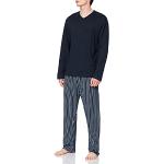 Reduzierte Saphirblaue Calida Pyjamas lang aus Jersey für Herren Übergrößen 