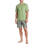 Reduzierte Grüne Unifarbene Calida Pyjamas kurz aus Jersey für Herren Größe XL 