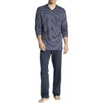 Reduzierte Saphirblaue Unifarbene Calida Pyjamas lang aus Jersey für Herren Übergrößen 2-teilig 
