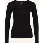 Schwarze Langärmelige Calida Langarm-Unterhemden aus Jersey für Damen Größe L 