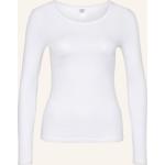 Weiße Langärmelige Calida Langarm-Unterhemden aus Jersey für Damen Größe L 
