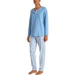 Reduzierte Blaue Calida Pyjamas lang aus Baumwolle für Damen Größe M 