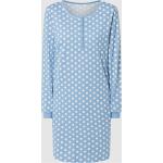 Reduzierte Hellblaue Gepunktete Calida Damennachthemden aus Baumwolle Größe L 
